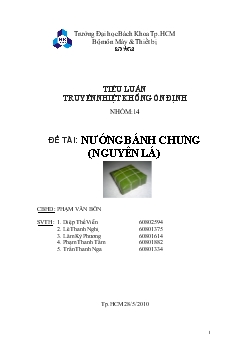 Tiểu luận Nướng bánh chưng nguyên lá