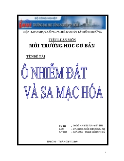 Tiểu luận Ô nhiễm đất và sa mạc hóa