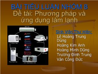 Tiểu luận Phương pháp và ứng dụng làm lạnh