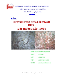 Tiểu luận Sự tương tác giữa các thành phần môi trường đất – nước