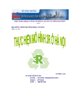 Tiểu luận Thực hiện mô hình 3R ở Hà Nội