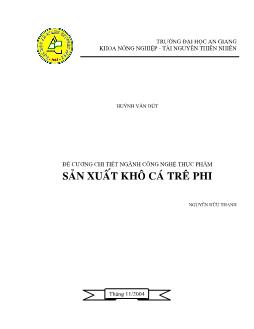 Đề cương luận văn Sản xuất khô cá Trê phi