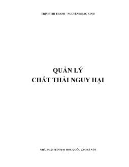 Đề tài Quản lý chất thải nguy hại