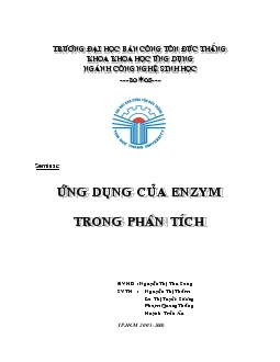 Đề tài Ứng dụng của Enzym trong phân tích