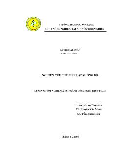 Luận văn Nghiên cứu chế biến lạp xưởng bò