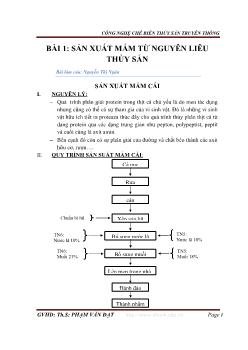 Đề tài Công nghệ chế biến thủy sản truyền thống