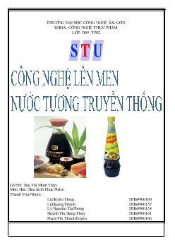Đề tài Công nghệ lên men nước tương truyền thống