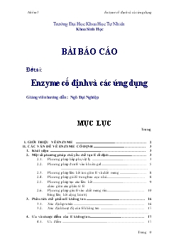 Đề tài Enzyme cố định và các ứng dụng