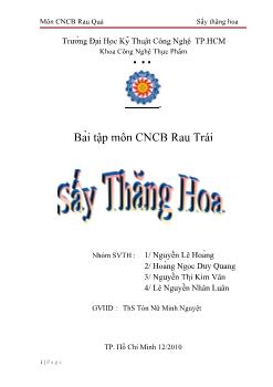 Đề tài Sấy thăng hoa