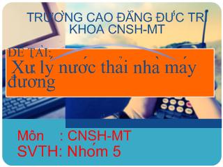 Đề tài Xử lý nước thải nhà máy đường