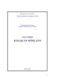 Giáo trình Bảo quản nông sản