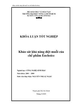 Khóa luận Khảo sát khả năng diệt muỗi của chế phẩm Enchoice
