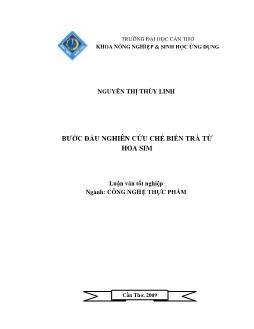 Luận văn Bước đầu nghiên cứu chế biến trà từ hoa sim
