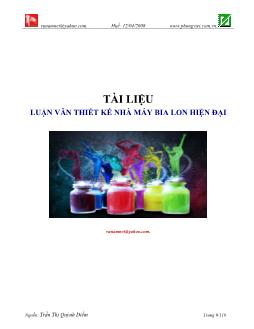 Luận văn Thiết kế nhà máy bia lon hiện đại