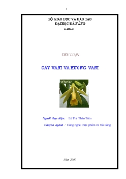 Tiểu luận Cây Vani và hương Vani