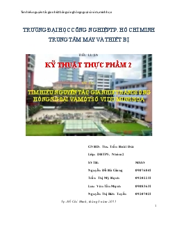 Tiểu luận Tìm hiểu nguyên tắc gia nhiệt bằng sóng hồng ngoại và một số ví dụ minh họa