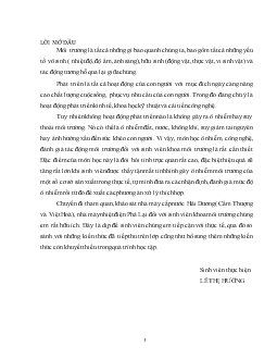 Báo cáo Khảo sát nhà máy cấp nước Hải Dương ( Cẩm Thượng và Việt Hoà), nhà máy nhiệt điện Phả Lại
