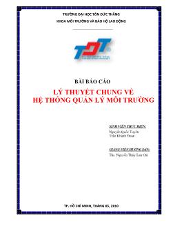 Báo cáo Lý thuyết chung về hệ thống quản lý môi trường