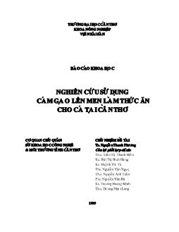 Báo cáo Nghiên cứu sử dụng cám gạo lên men làm thức ăn cho cá tại Cần Thơ