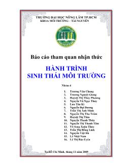 Báo cáo Tham quan nhận thức- Hành trình sinh thái môi trường