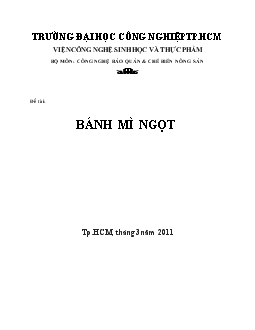 Đề tài Bánh mì ngọt