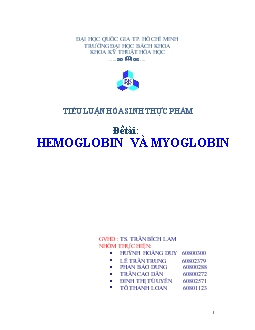 Đề tài Hemoglobin và myoglobin