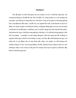 Đề tài Hiện trạng công tác quản lý chất thải nguy hại ở Việt Nam và một số nước trên thế giới