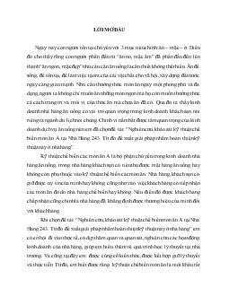 Đề tài Nghiên cứu, khảo sát kỹ thuật chế biến món ăn Á tại nhà hàng 243, từ đó đề xuất giải pháp nhằm hoàn thiện kỹ thuật này ở nhà hàng