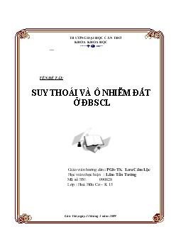 Đề tài Suy thoái và ô nhiễm đất đồng bằng sông Cửu Long