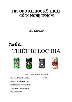 Đề tài Thiết bị lọc bia