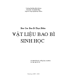 Đề tài Vật liệu bao bì sinh học