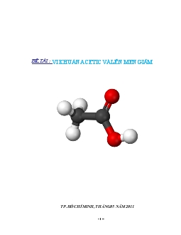 Đề tài Vi khuẩn Acetic và lên men giấm