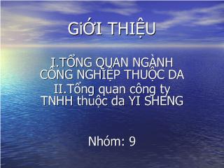 Đề tài Xử lý nước thải công ty TNHH thuộc da YI SHENG