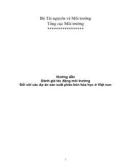 Hướng dẫn Đánh giá tác động môi trường đối với các dự án sản xuất phân bón hóa học ở Việt Nam