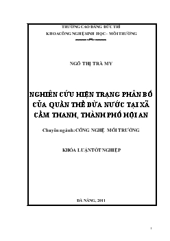 Khóa luận Nghiên cứu hiện trạng phân bố của quần thể dừa nước tại xã Cẩm Thanh, thành phố Hội An