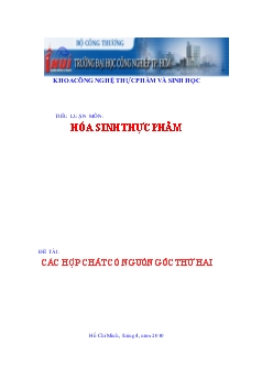 Tiểu luận Các hợp chất có nguồn gốc thứ hai