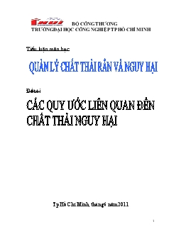 Tiểu luận Các quy ước liên quan đến chất thải nguy hại