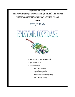 Tiểu luận Enzyme oxydase