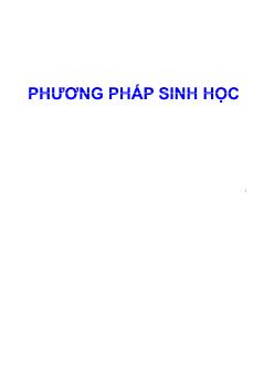 Bài giảng Phương pháp sinh học