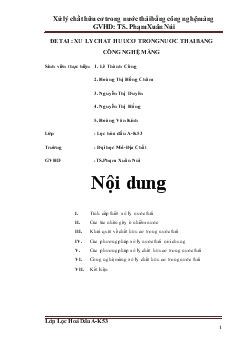 Đề tài Xử lý chất hữu cơ trong nước thải bằng công nghệ màng