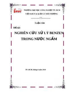 Luận văn Nghiên cứu xử lý benzen trong nước ngầm