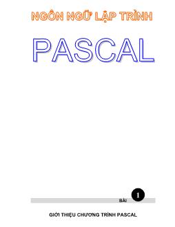 Giáo trình ngôn ngữ lập trình Pascal