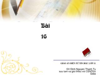 Bài giảng tin 11: Kiểu bản ghi