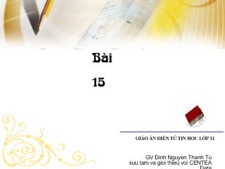 Bài giảng tin 11: Kiểu dữ liệu xâu