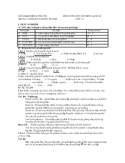 Đề cương ôn tập Lịch sử lớp 11