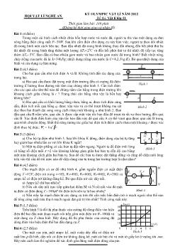 Đề và đáp án olympic Vật lý 11 tỉnh Nghệ An năm 2012