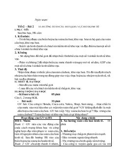 Giáo án Địa 11 - Xu hướng toàn cầu hóa, khu vực hóa kinh tế