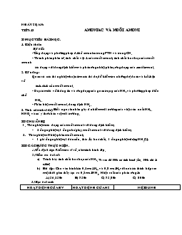 Giáo án Hóa 11 - Amoniac và muối Amoni (tiết 2)