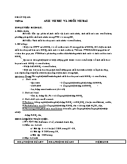 Giáo án Hóa 11 - Axit nitric và muối Nitrat