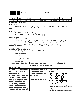 Giáo án Hóa 11 - Phenol